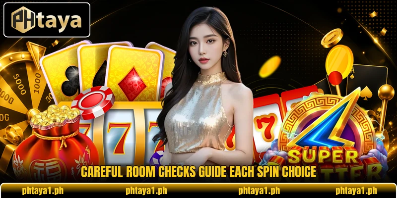 Careful room checks guide each spin choice Careful room checks guide each spin choice