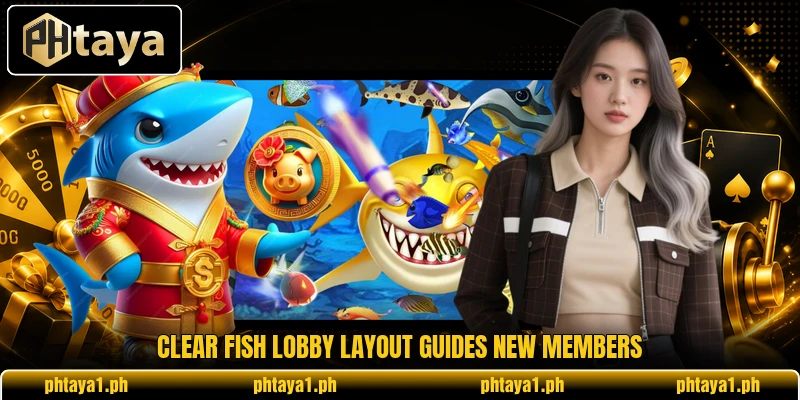 Clear Fish lobby layout guides new members Clear Fish lobby layout guides new members
