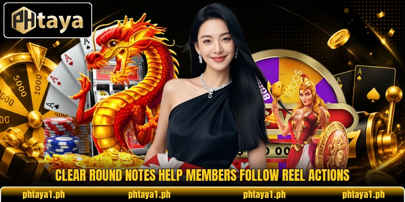 Clear round notes help members follow reel actions Clear round notes help members follow reel actions