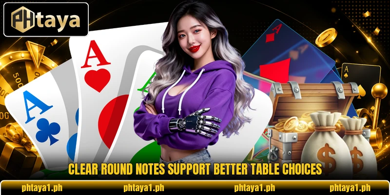 Clear round notes support better table choices Clear round notes support better table choices