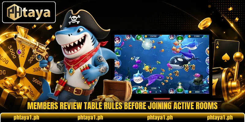 Members review table rules before joining active rooms Members review table rules before joining active rooms