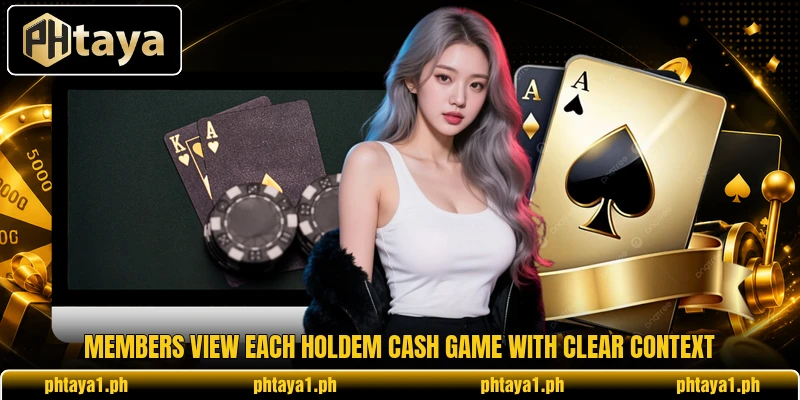 Members view each holdem cash game with clear context Members view each holdem cash game with clear context