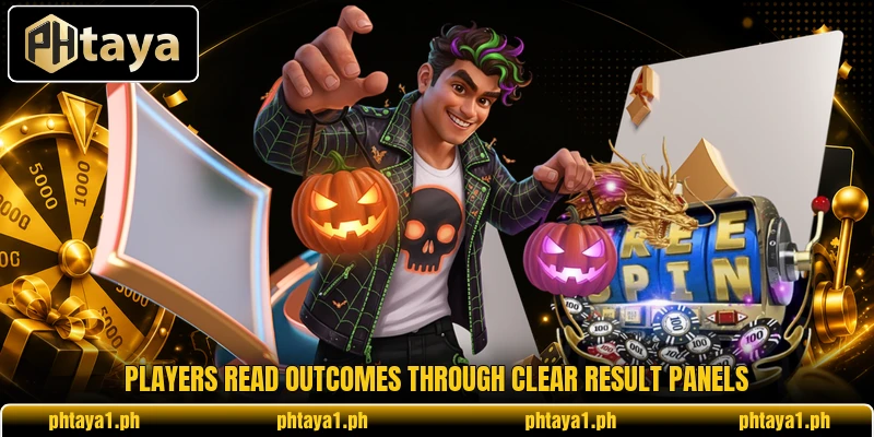 Players read outcomes through clear result panels Players read outcomes through clear result panels