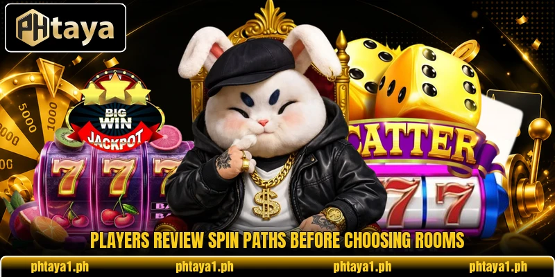 Players review spin paths before choosing rooms Players review spin paths before choosing rooms