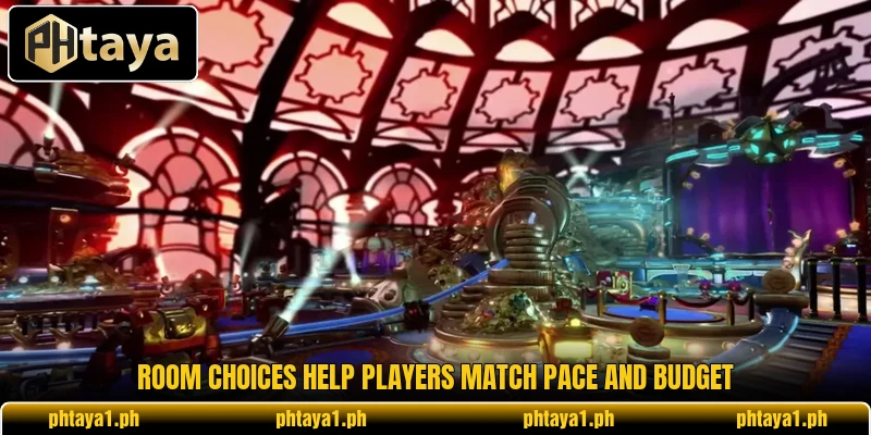 Room choices help players match pace and budget