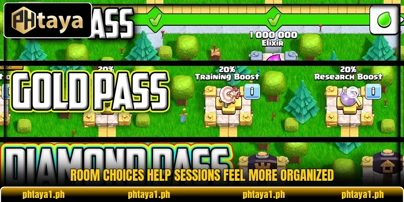 Room choices help sessions feel more organized Room choices help sessions feel more organized