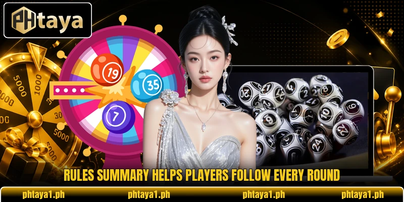 Rules summary helps players follow every round Rules summary helps players follow every round
