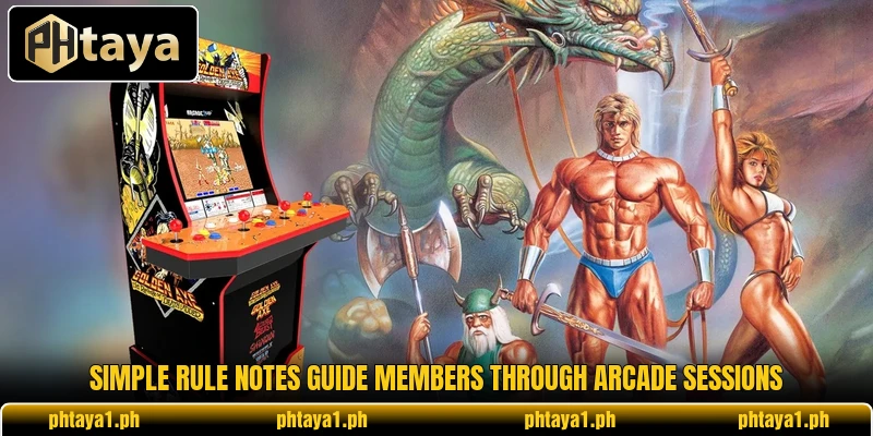 Simple rule notes guide members through arcade sessions